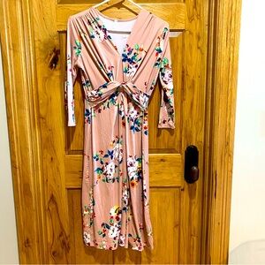 PinkBlush Maternity Floral Midi Dress